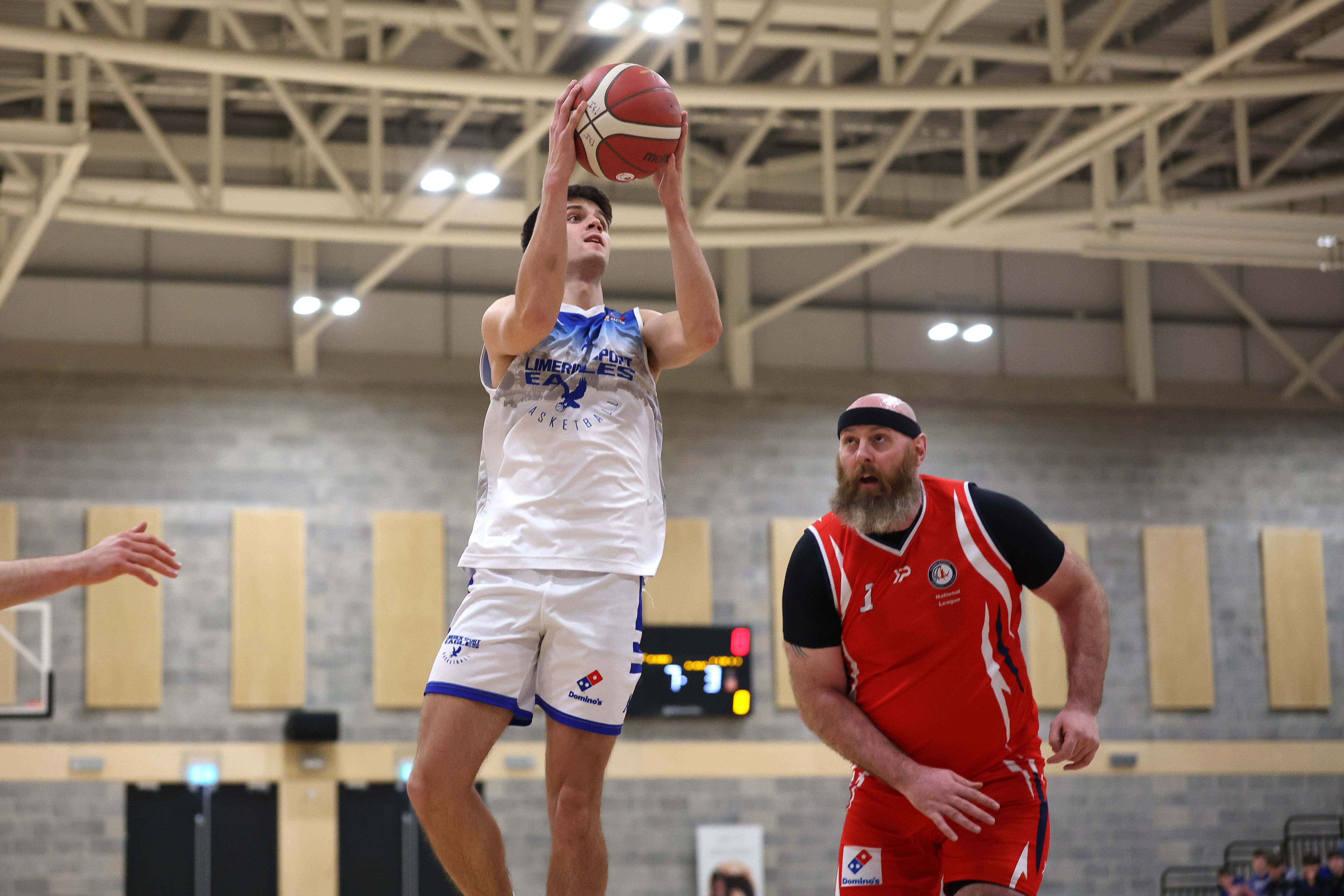 Danny Shahab scoring a layup in the cup semi-final